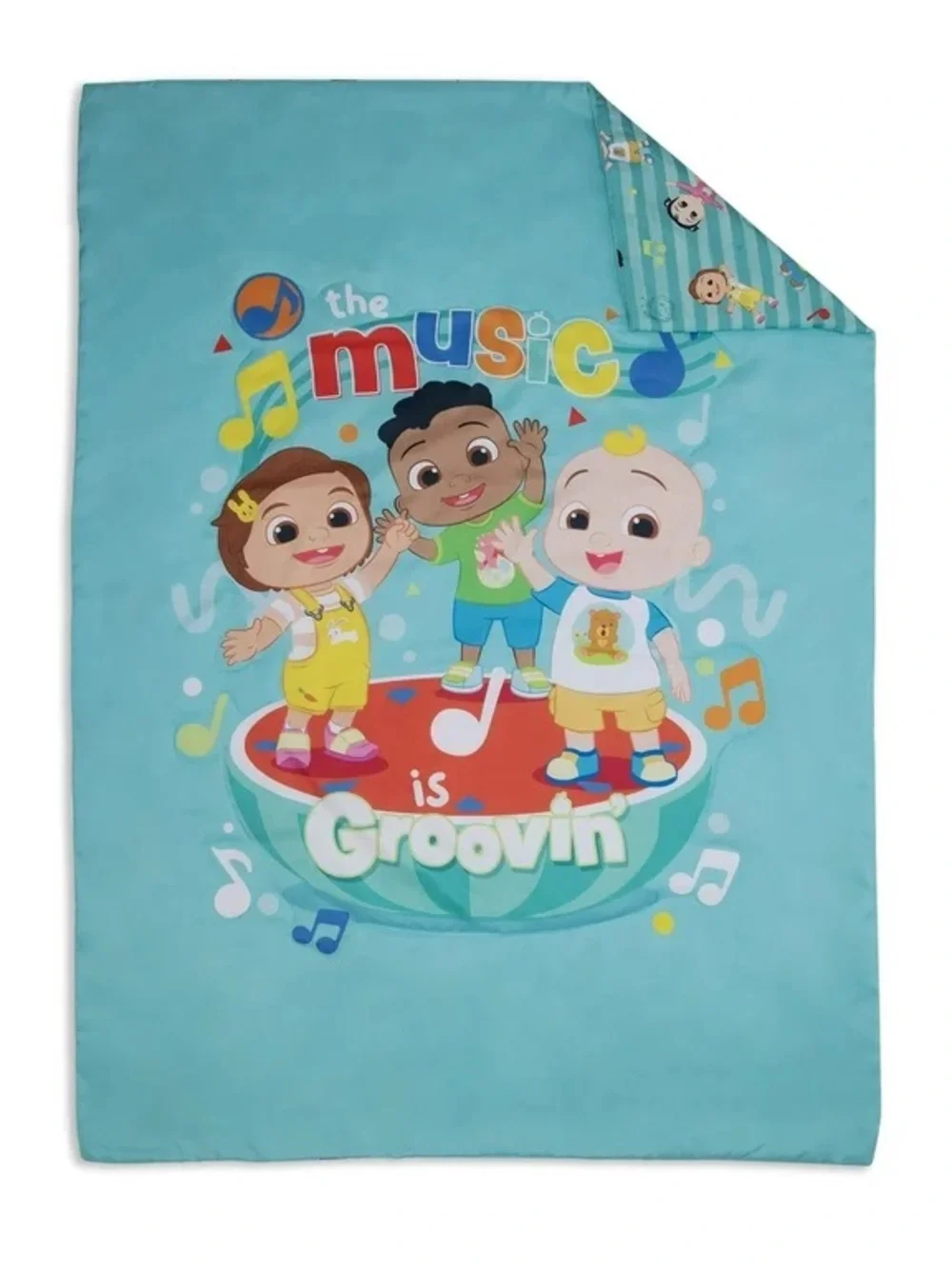 CoComelon 3 Pc Toddler Bed Set with Bonus Tote - You Make My Heart Sing Theme